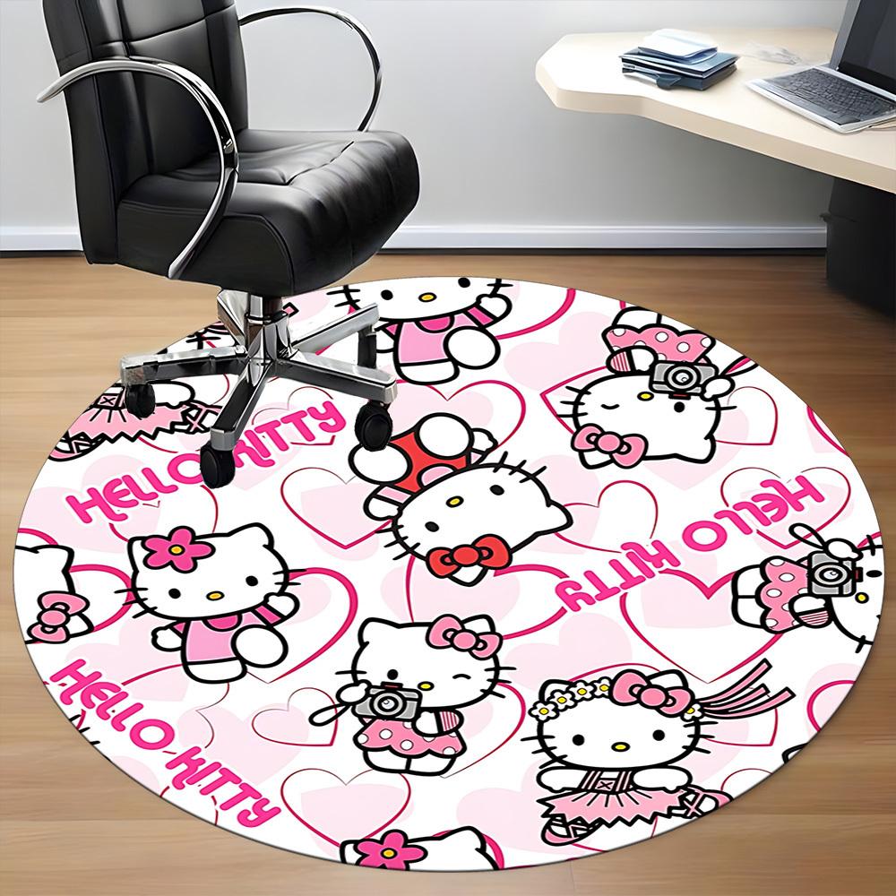 1 шт. Ковер-сиденье Hello Kitty для офиса, нескользящий, машинная стирка, ковер для офиса, комнаты, праздничный декор на Рождество, день рождения, полиэстер