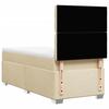 Box Spring Bed with Mattress Cream 90 x 190 cm Fabric