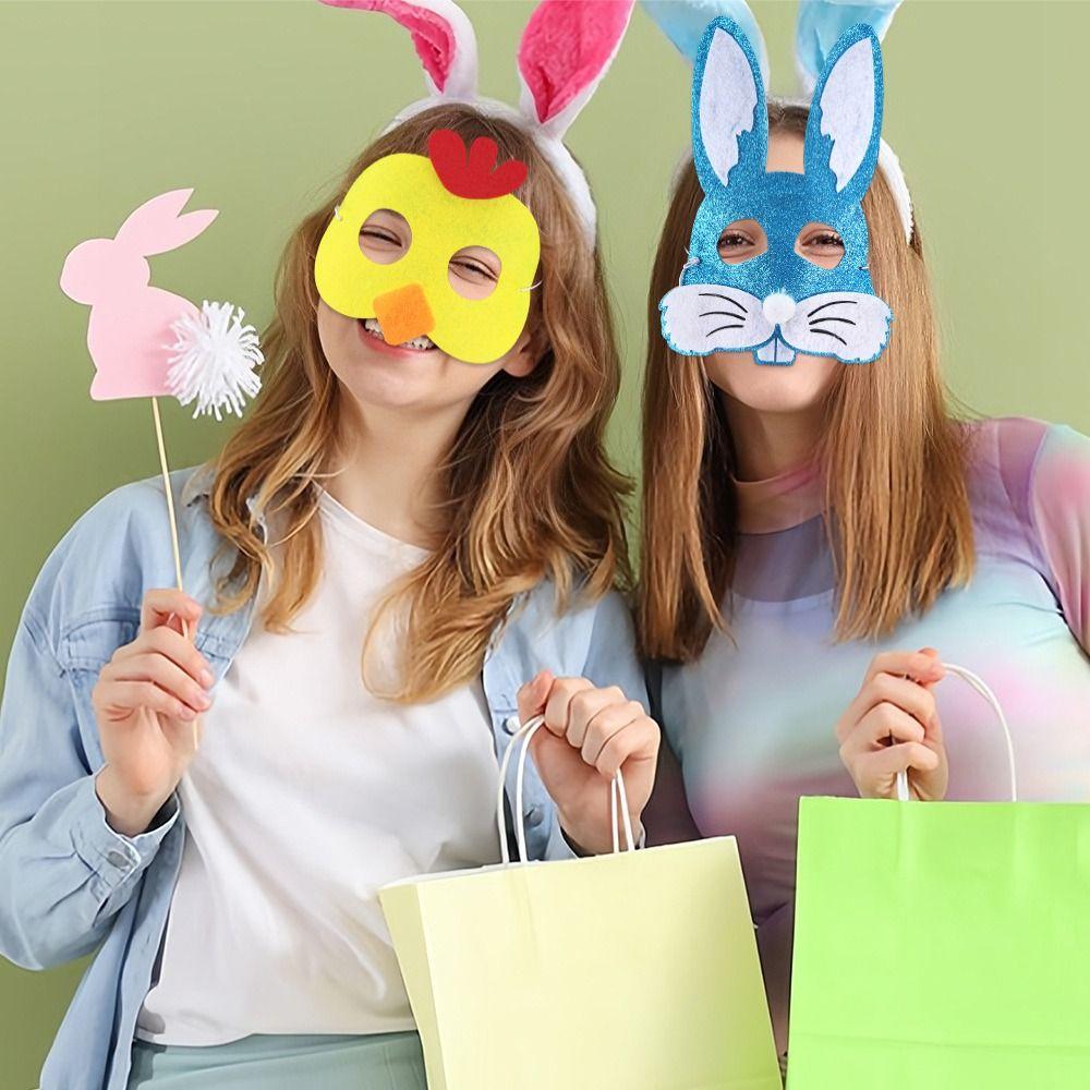 Funny Easter Felt Mask Cute Merry Easter Decoration Party Supplies Animal Mask  Holiday Decor