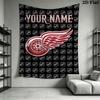 Name Custom Detroit Red Wings Wall Tapestry Aesthetic Wall Hanging Printed Fabric Blanket Decorative Tapestries for Bedroom Living Room Home Decor