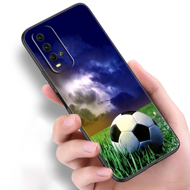 Силиконовый чехол для телефона с огненным футбольным мячом для Xiaomi Redmi Note 11 10 9 8 Pro 11T 10T 10S 9S 8T 9 9A 9C 9T, черный чехол