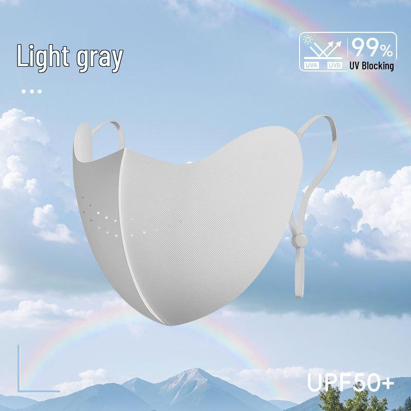 Дышащая маска для лица с защитой от солнца UPF50+ с регулируемыми ушными петлями для езды на велосипеде на открытом воздухе, весенне-летняя 3D-дизайн из ледяного шелка
