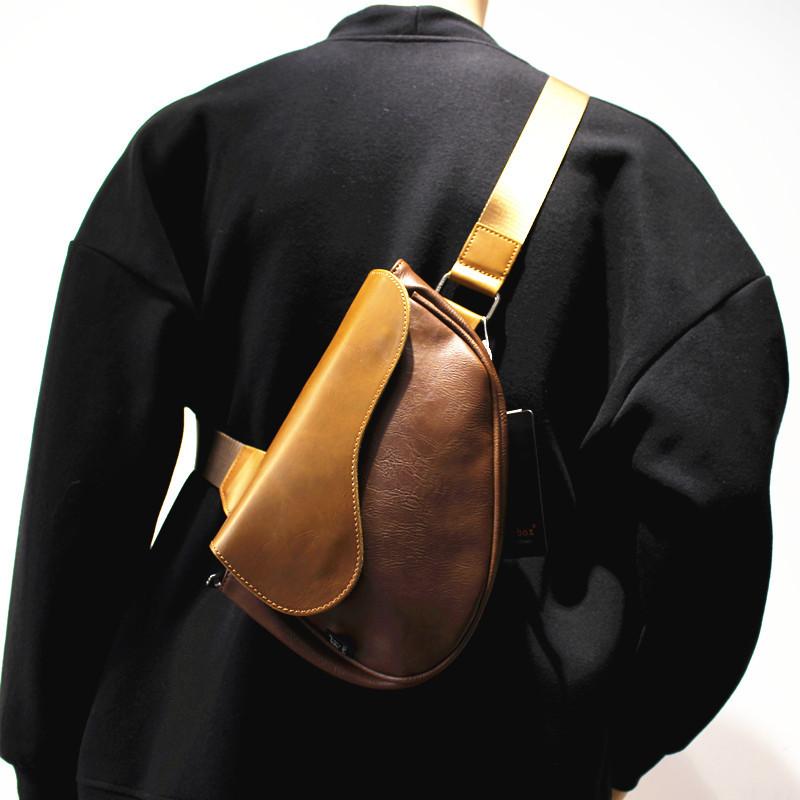 TS JYL laptop bag,Vintage Mini Chest Bag Unisex Saddle Bag Casual Versatile Crossbody Bag