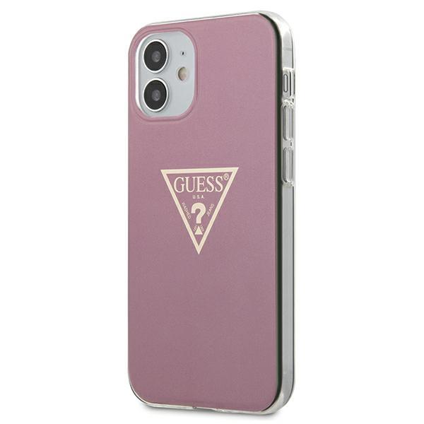 Etui do iPhone 12 mini Guess Hardcase Metallic Collection Różowe