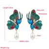 Women Retro Long Drop Earrings Titanium Steel Alloy Pendant Earrings Acrylic Colorfull Crystal Flower Geometric Ear Ornaments