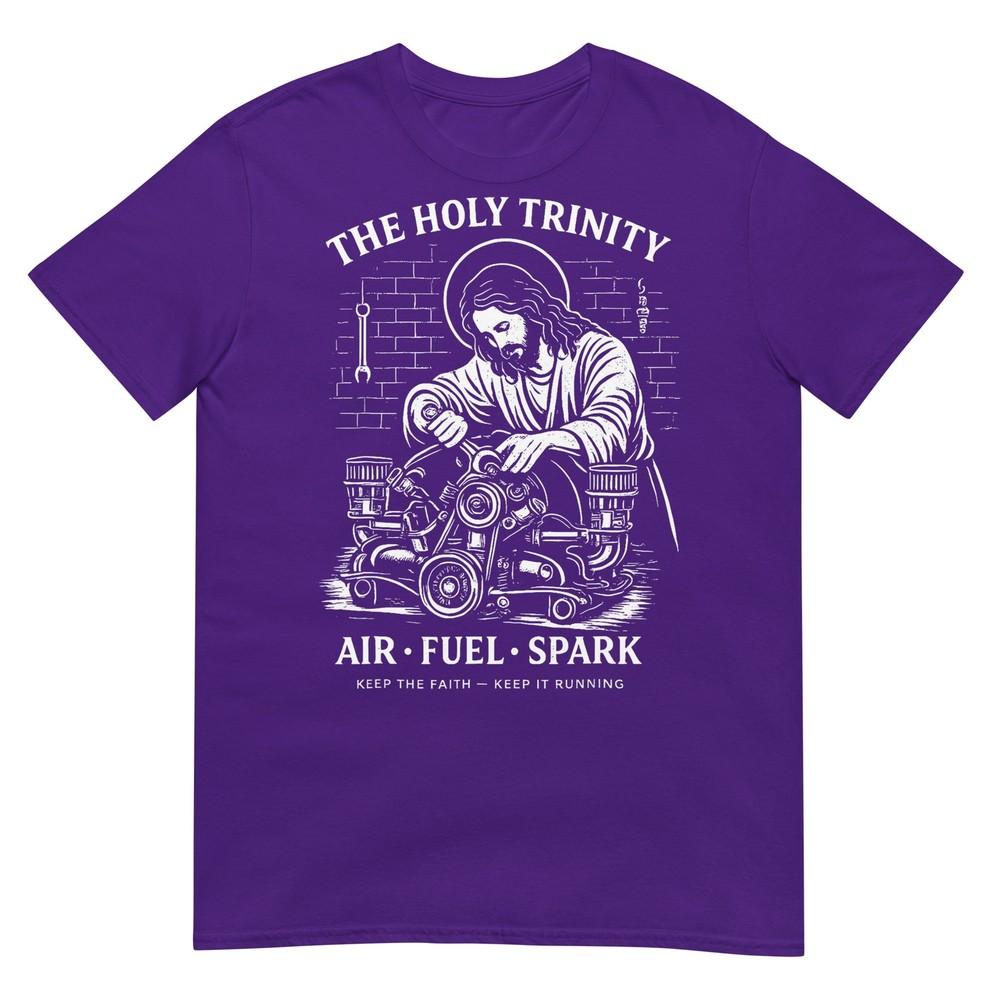 The Holy Trinity Air Fuel Spark Mechanic Jesus Humor TShirt