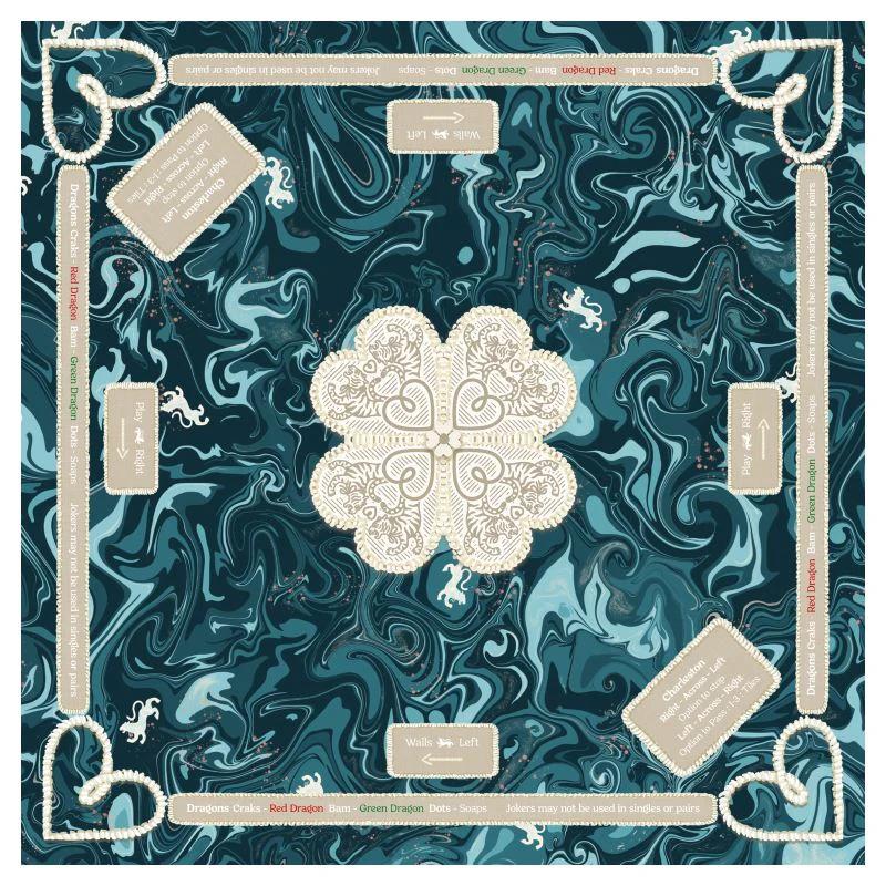 Modern Mahjong Mat Table Non-Slip Rubber Waterproof Surface Anti-Wrinkle Design Foldable 4-Player Mahjong/Poker