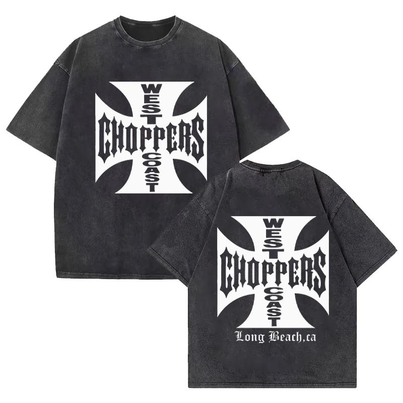 Футболка Paul Walker West Coast Choppers Винтажная стираная футболка Мужская Женская Хип-хоп уличная одежда Оверсайз с коротким рукавом Хлопковые футболки
