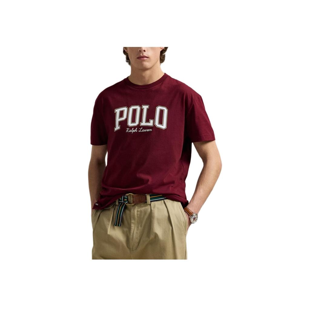 Polo Ralph Lauren Классический крой Логотип Вязаная футболка Мужские топы Красный 710981152-005