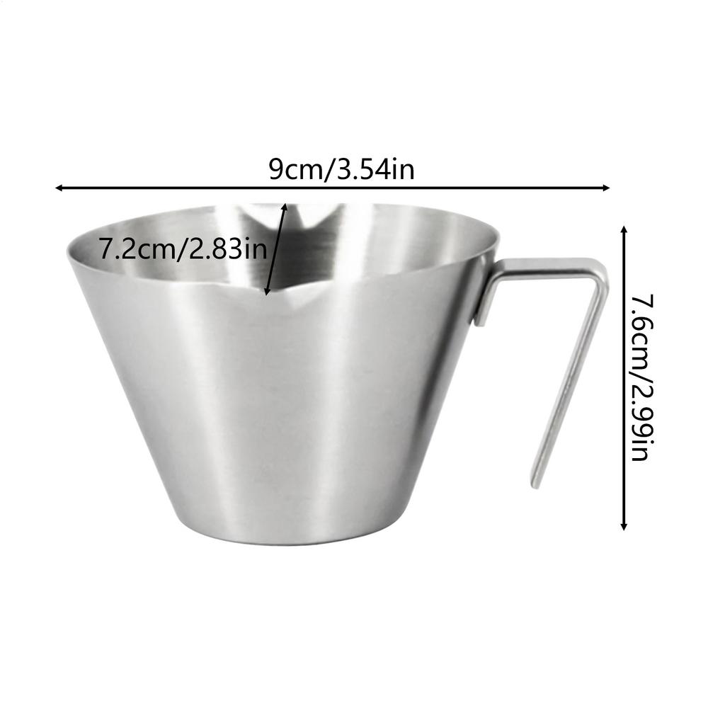 Coffee Measuring Cup Measurement Cup Stainless Steel Heat-Resistant Three Scale Beaker with Handle Double Spout Pitcher for