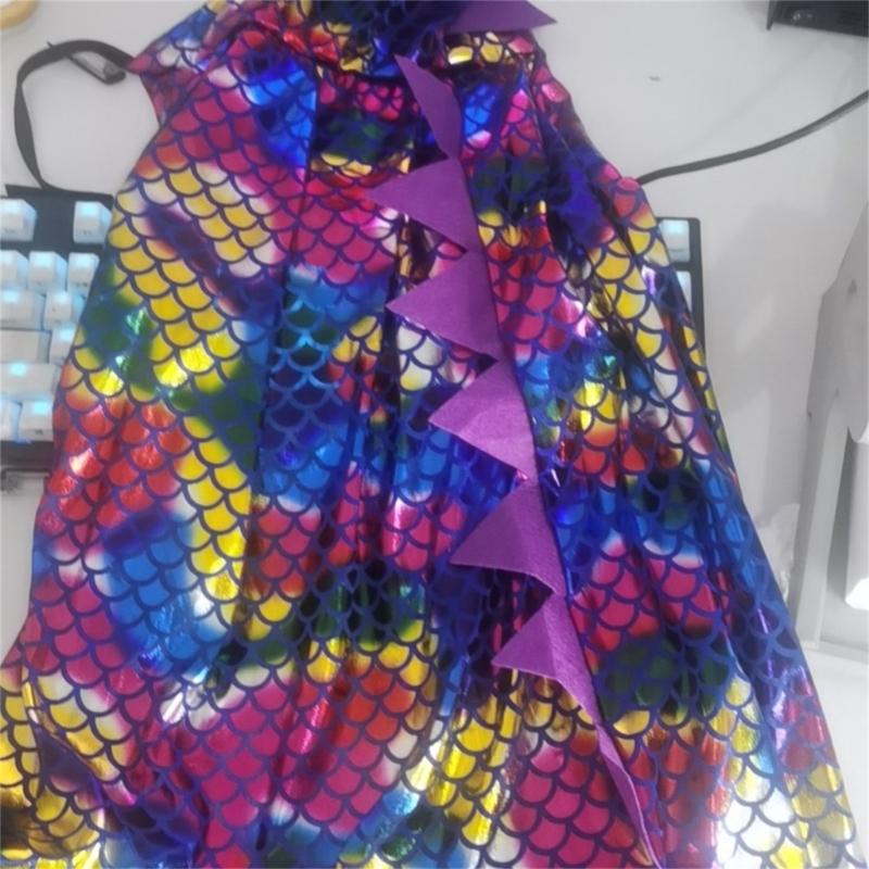 Dinosaur Cape Dragon Hooded Cloak Boy Girl Toddler Dressing Up Clothes Cosplay Halloween Costume Wizard Witch Cloak