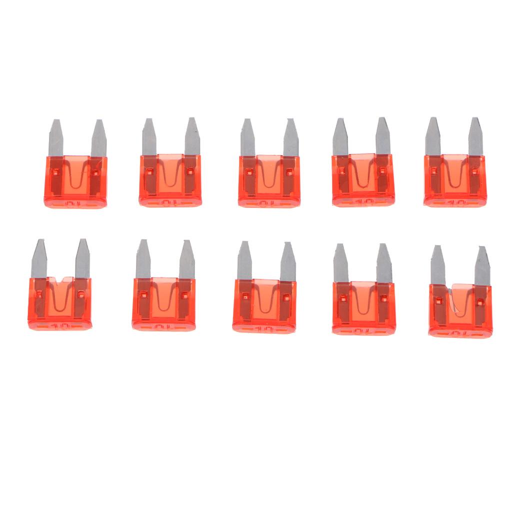 10 Pieces Mini 10A Blade Fuse Red for Auto Car Truck Replacement Fuse Holders1