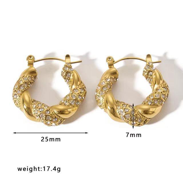 Серьги из нержавеющей стали, модные женские серьги в стиле ретро из 18-каратного золота и титановой стали, персонализированные преувеличенные серьги