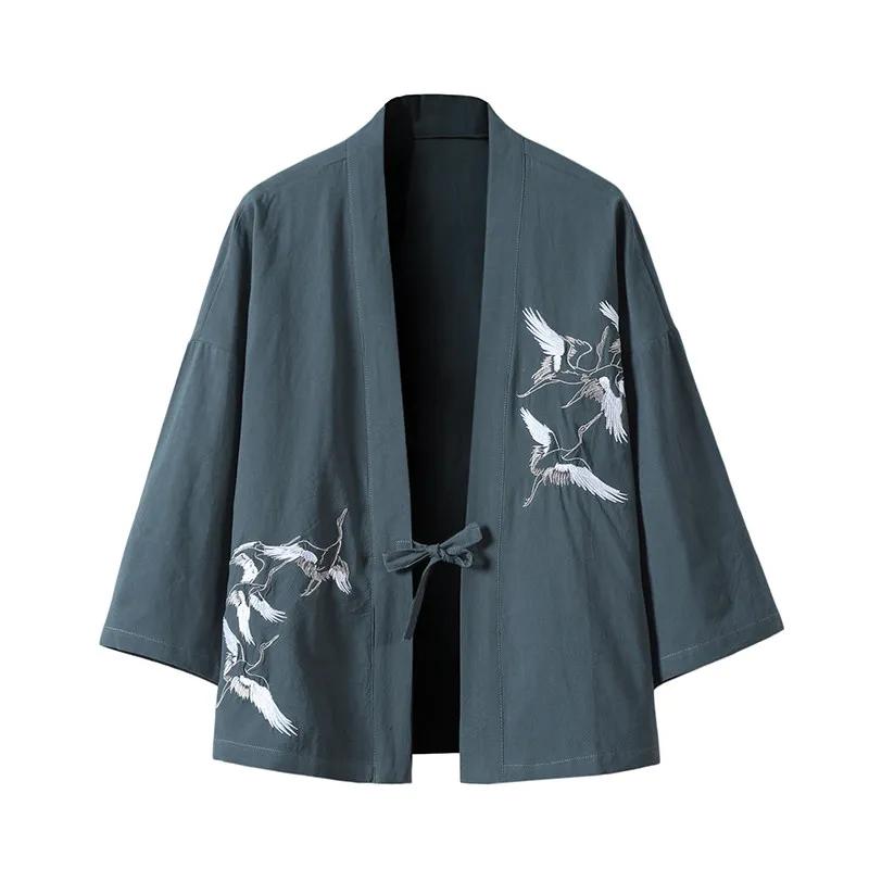 2026 Мужская Hanfu в китайском стиле Кардиганы Рубашки Мужские рубашки Кунг-фу Халат Кимоно Восточная мода Мужская Новая летняя Вышивка Костюм Тан