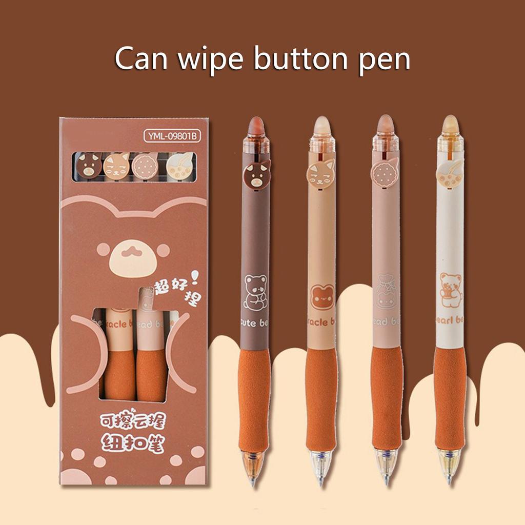 4 шт./набор стираемых ручек Coffee Bear 0,5 мм гелевая ручка нейтральная ручка для подписи ручка для письма школьные канцелярские принадлежности для студентов