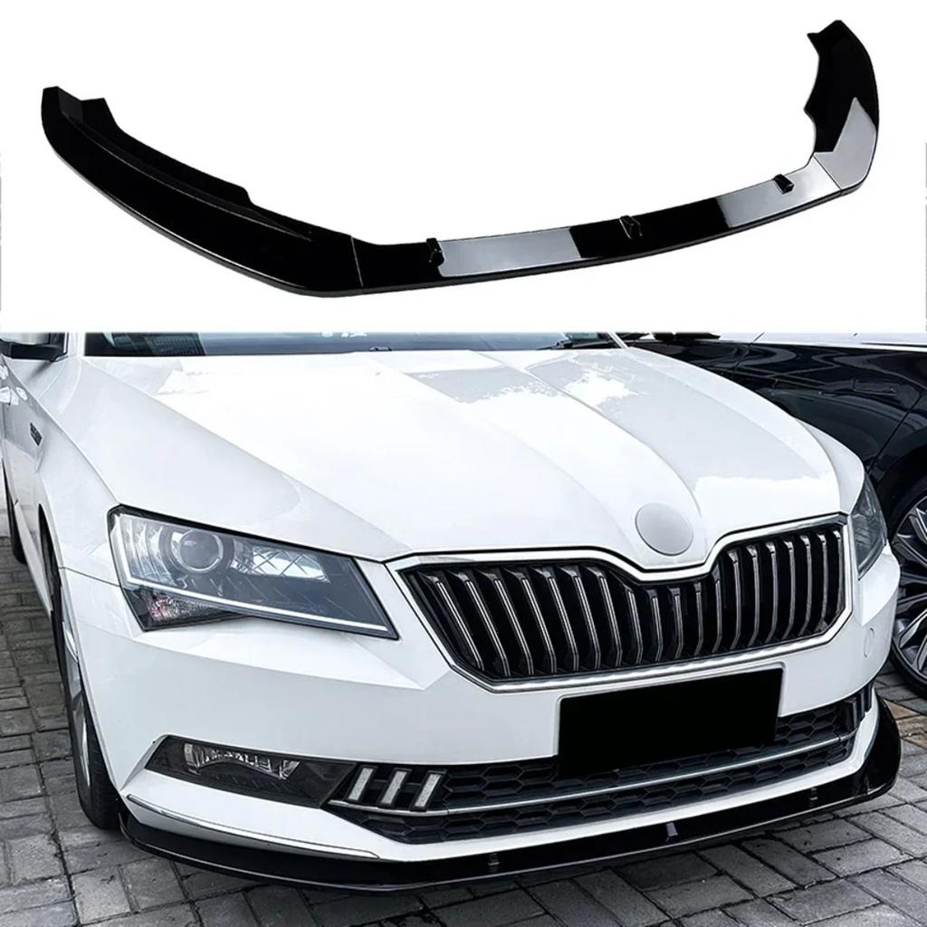3Pcs Front Bumper Lip Spoiler Diffuser Splitter Protector Kits For Skoda Superb B8 III 3V3 3V5 2015-2019 Pre-Facelift