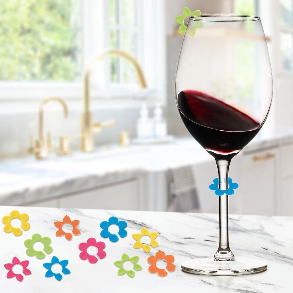 Flower Drink Markers Glass Identifiers Set of 10 pcs Orion