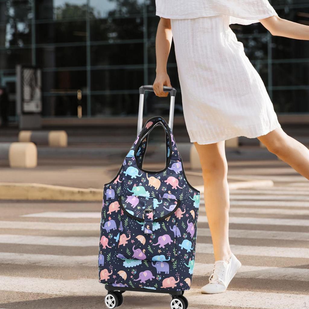 Складная тележка для покупок, продуктовая тележка-сумка на колесиках, ручная, для улицы