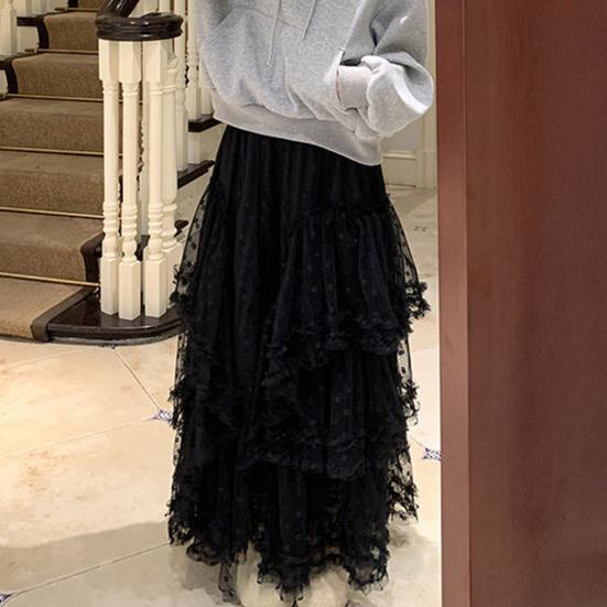 Женская юбка-торт, эластичная, с высокой талией, асимметричная, жаккардовая, фатиновая юбка, однотонная