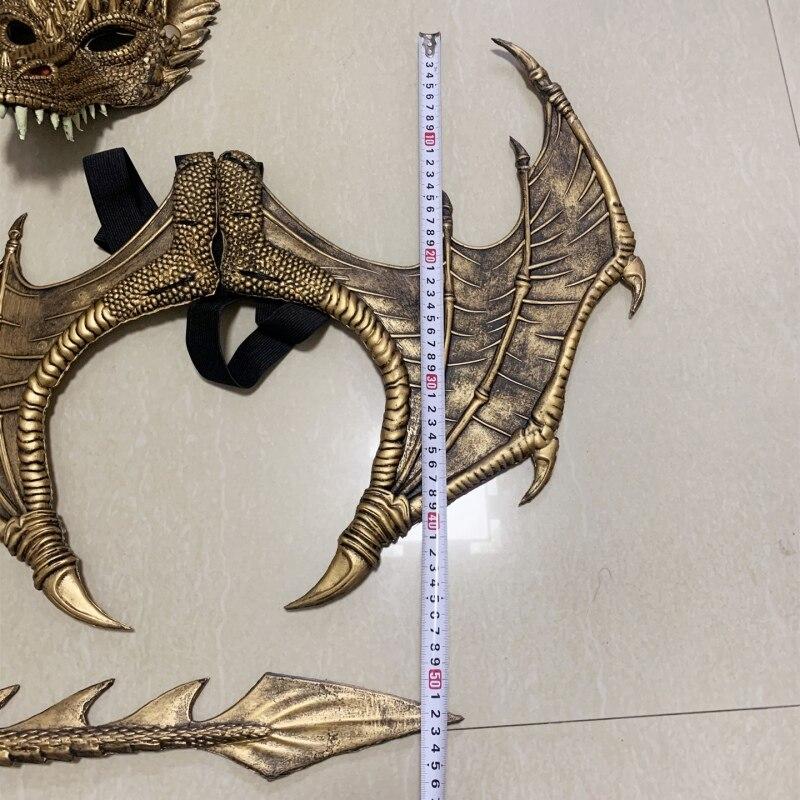Three-Piece Dragon Cosplay Props Wing And Tail Children's Halloween Costume Party Decorations Set