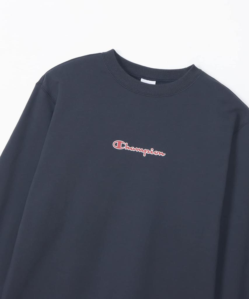 Sweatshirt Long Sleeve Round Neck Cotton USA Script Logo Crew Neck Sweatshirt Basic Navy L [Champion] C3-Y026 Men's