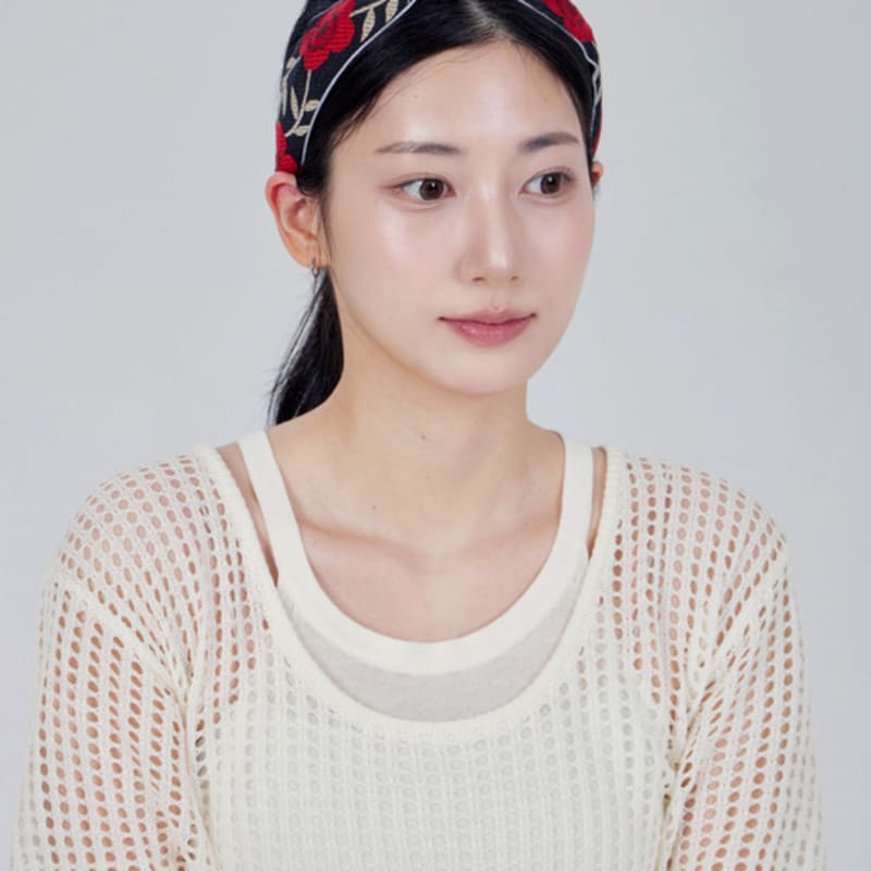 MAIA Vine Rose Fluorescent Headband - Black