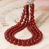 Natural Stone High Quality Sardonyx Round Beads Necklace Bohemian Women's Classic and Elegant Handmade Beaded Necklace
