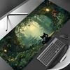 Расширенный коврик для мыши Загадочный Лес и Кот Игровые коврики Нескользящий коврик для стола ковер для мыши Прошитый край HD-печать Офисный коврик