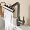 4 Mode Gray Bathroom Basin Faucets Rotation Waterfall Black Stream Sprayer Head Sink Mixer Brushed Nickle Water Tap