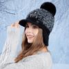 Мягкая бейсболка для защиты ушей, женская зимняя теплая вязаная шерстяная кепка для защиты от холода