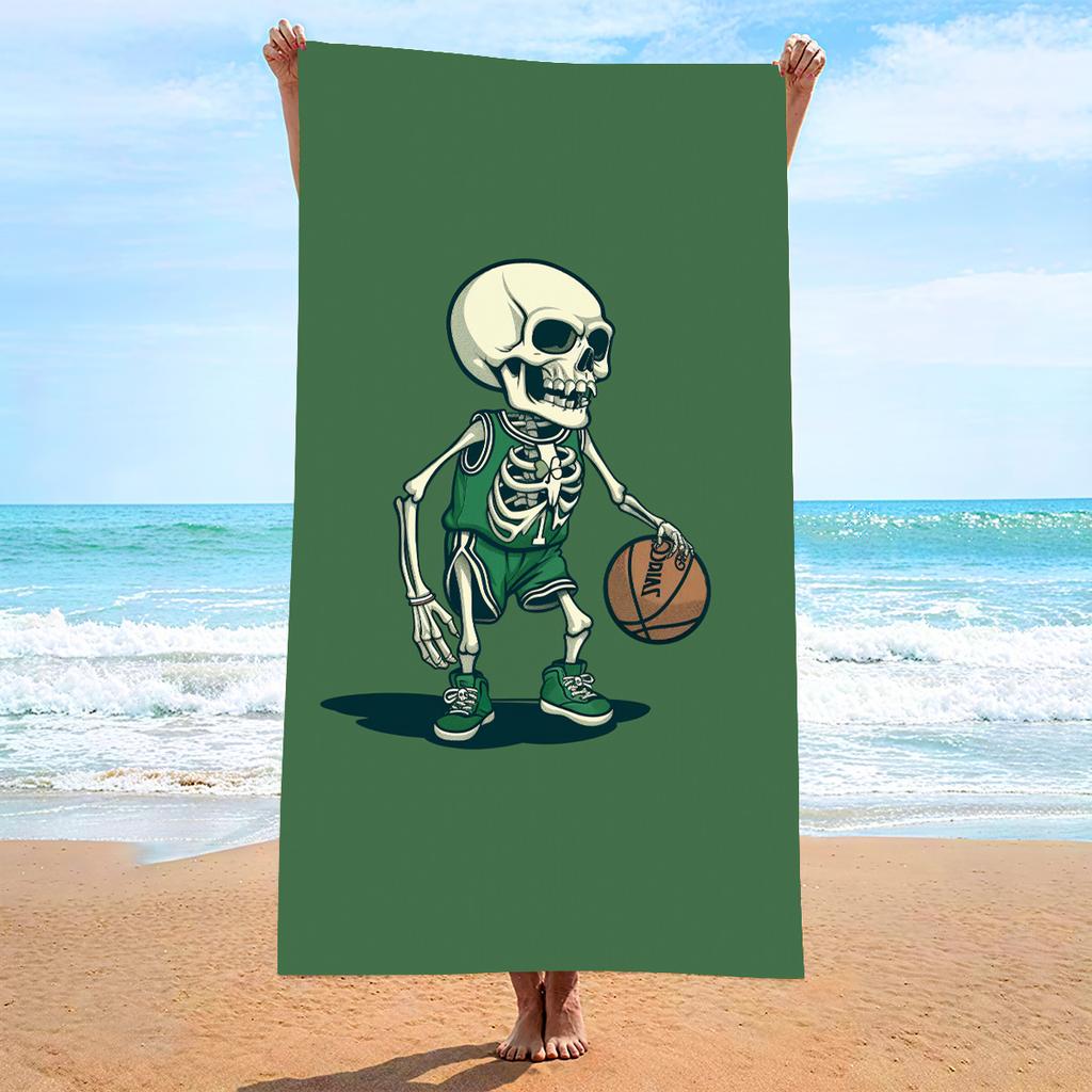 New, Double-sided Velvet Beach Towel Quick-drying Sports Towel Printed Bath Towel