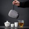 Shangqi Portable Mutton-fat Jade Ceramic Travel Tea Set