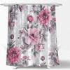 Цветочная шторка для душа Розовая Серая Акварельная Цветочная Весенний Цветок Современная Эстетика Цветок Элегантный Полевой Цветок Винтажный Рустик Фермерский Дом Тканевая Ванная