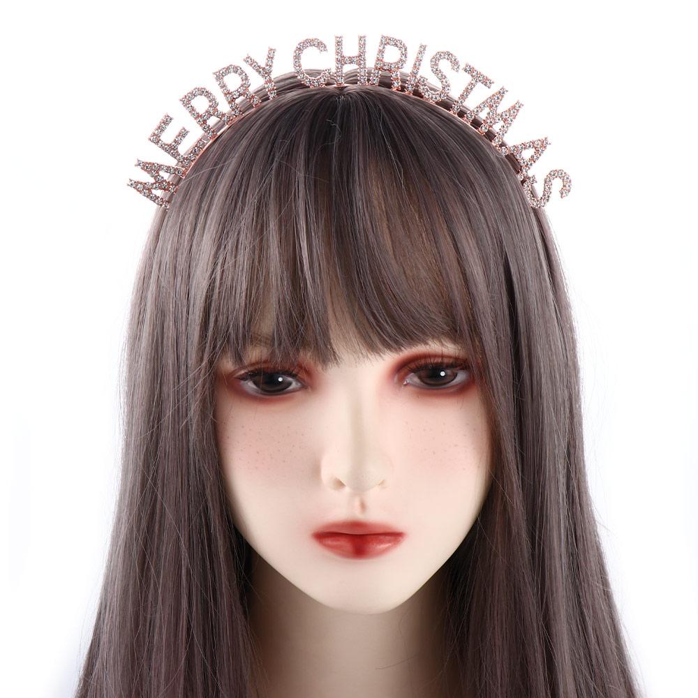 Headdress Zinc Zinc Alloy Female Jewelry Rhinestone Crown Korean Style Hair Hoop Merry Christmas Headband
