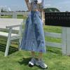 Women's Long A-Line Denim Skirts with High Waist – 2023 Spring/Summer Collection