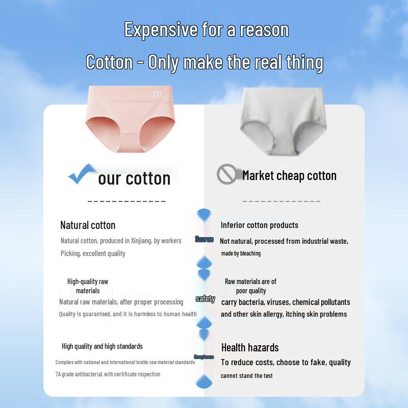 Подростковые трусы-слипы 7A из антибактериального хлопка, бесшовные, со средней посадкой