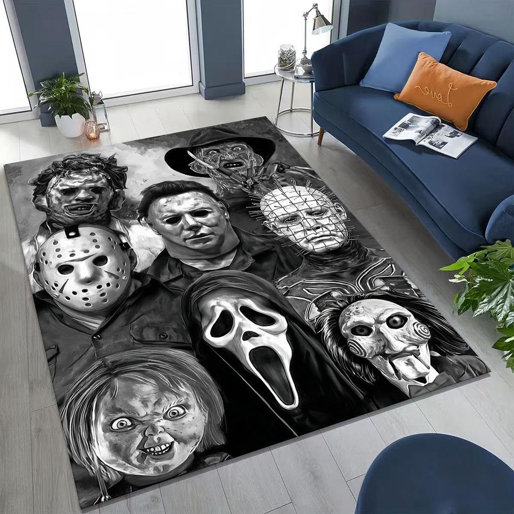 Ковер с персонажами ужасов S-Scream Ghost Face для спальни, гостиной, дивана, домашний придверный коврик для декора, большой детский игровой нескользящий коврик для пола