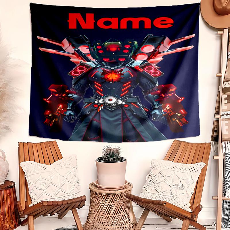 Personalized Skibidi Toilet Background Tapestry,Custom Name Birthday Party,Multifunctional Wall Decoration for Home Decor,Various Occasions