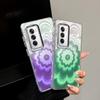 Чехол для OPPO Reno12 Pro 5G, Reno12 5G, Радужный Градиентный Цветочный Прозрачный Чехол, Ударопрочный, Защита Линзы Камеры