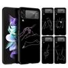 Черный сексуальный Line Art Rose Lover чехол для телефона Samsung Z Flip3 Flip4 Flip5 Shell для Z Flip 3 Flip 5 4 5G жесткий складной чехол