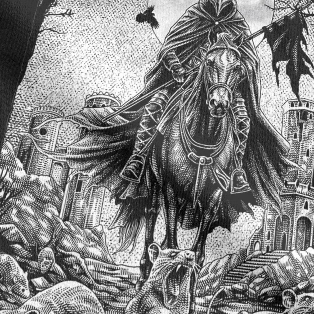 Футболки Европейского тура «Чёрная смерть» для мужчин, винтажная футболка из чистого хлопка, футболка с круглым вырезом, одежда с коротким рукавом, для взрослых
