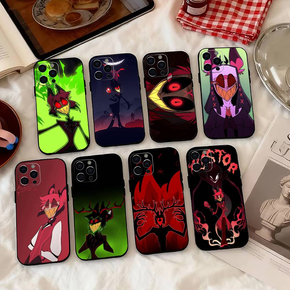 Отель Хазбин A-Аластор Чехол для телефона для iPhone 17,16,15,14,13,12,11 Plus,Pro Max,XS,Мягкий силиконовый черный чехол