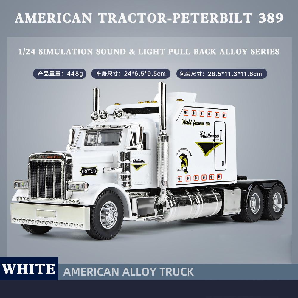 1:24 Американский Трактор Peterbilt 389 Сплав Симуляция Литье под Давлением Модель Автомобиля Коллекция Рождественские Подарки Игрушки со Звуком и Светом для Детей