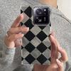 Black Checkered Grid Women Girls Phone Case for Xiaomi 13T 14T 11 Lite NE Poco X5 M6 Pro X6 X7 X3 Pro NFC C65 C61 M5S TPU Cover