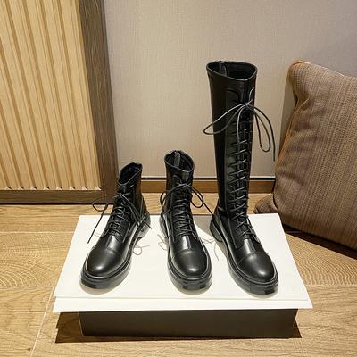 Эластичные облегающие длинные ботинки Мартина на высоком каблуке, новые осенне-зимние флисовые женские ботинки на толстой подошве с высоким голенищем, ветрозащитные ботинки рыцаря