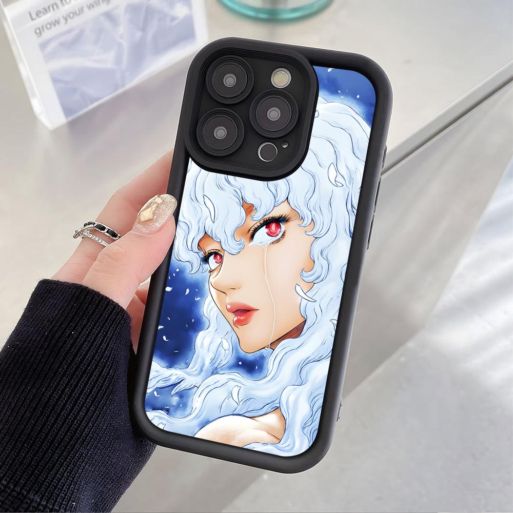 Чехол для телефона с аниме Гриффитом для iPhone 17 16 15 14 13 12 11 Air Pro Max Plus Черный Мягкий ТПУ Ударопрочный Чехол