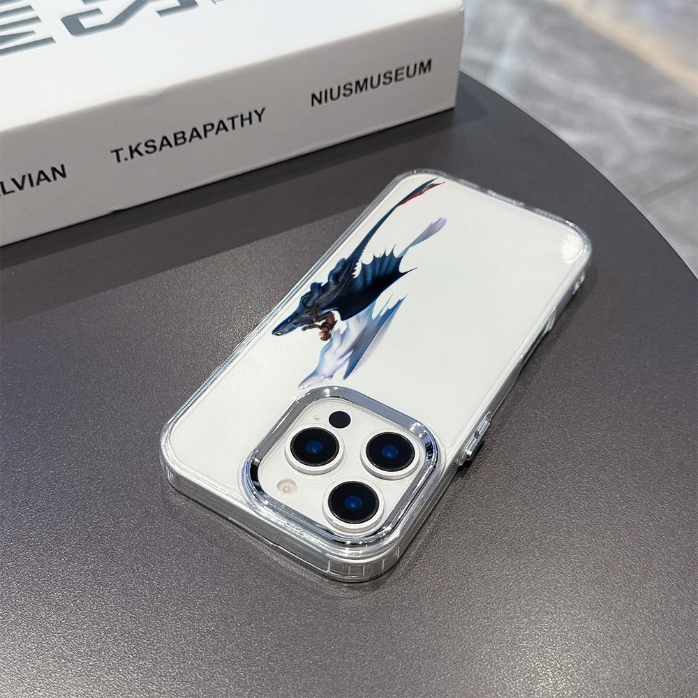 Модный милый чехол для телефона с драконом для iPhone 17 16e 16 15 14 13 12 11 mini Pro Max X XR XSMAX 8 7 Air Plus Прозрачный мягкий чехол