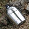 2pcs 1000ml 600ml Stainless Steel Military Canteen Cup Set with Cover Bag for Outdoor Camping Hiking Backpacking