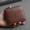 Men's Retro Trendy Zipper Wallet - European/American Style, Large Capacity, Short Length