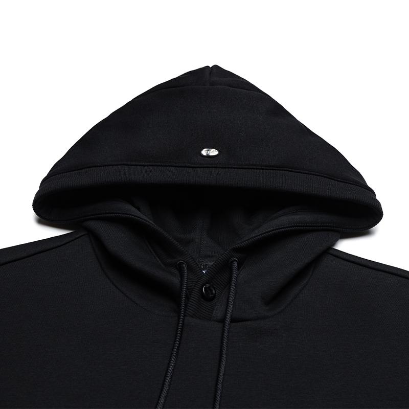 Men's FILA Dream Come True Window Lattice Sweatshirts Unisex Jet Black Hooded (Non-detachable) Moderate